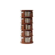 LIVARA Rotating Bookshelf Space Saving Solid Wood Storage Ideal for Apartments & Study Corners - Orange