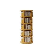 LIVARA Rotating Bookshelf Space Saving Solid Wood Storage Ideal for Apartments & Study Corners - Yellow