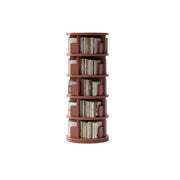 LIVARA Rotating Bookshelf Space Saving Solid Wood Storage Ideal for Apartments & Study Corners - Pink