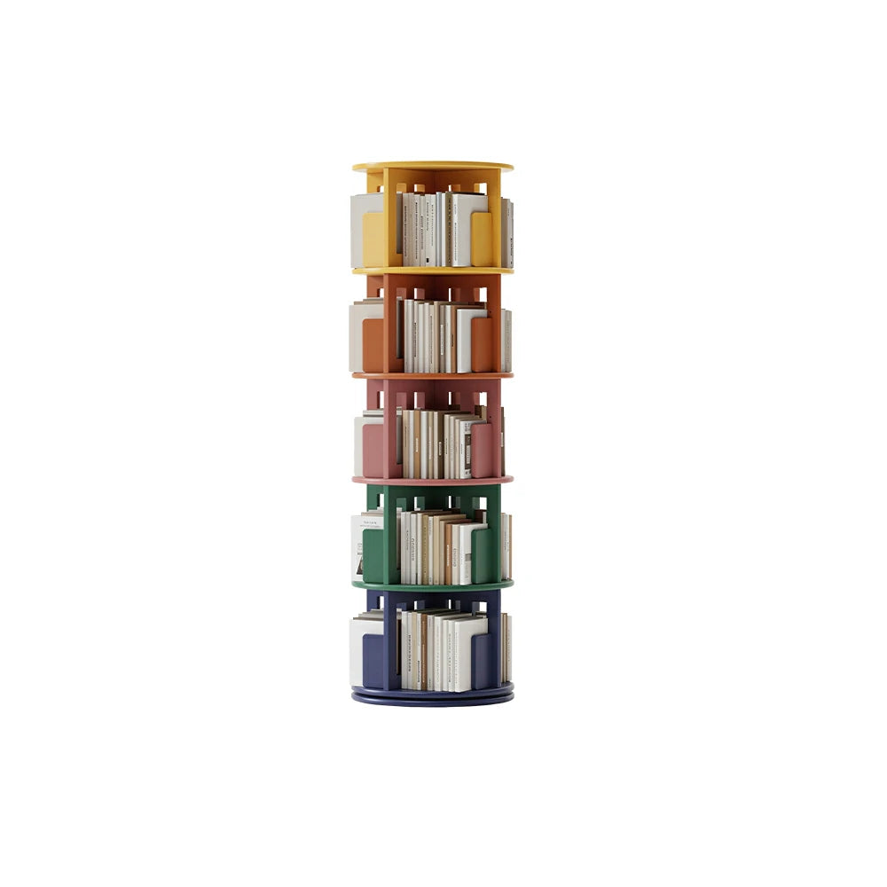 LIVARA Rotating Bookshelf Space Saving Solid Wood Storage Ideal for Apartments & Study Corners - Multi-Color