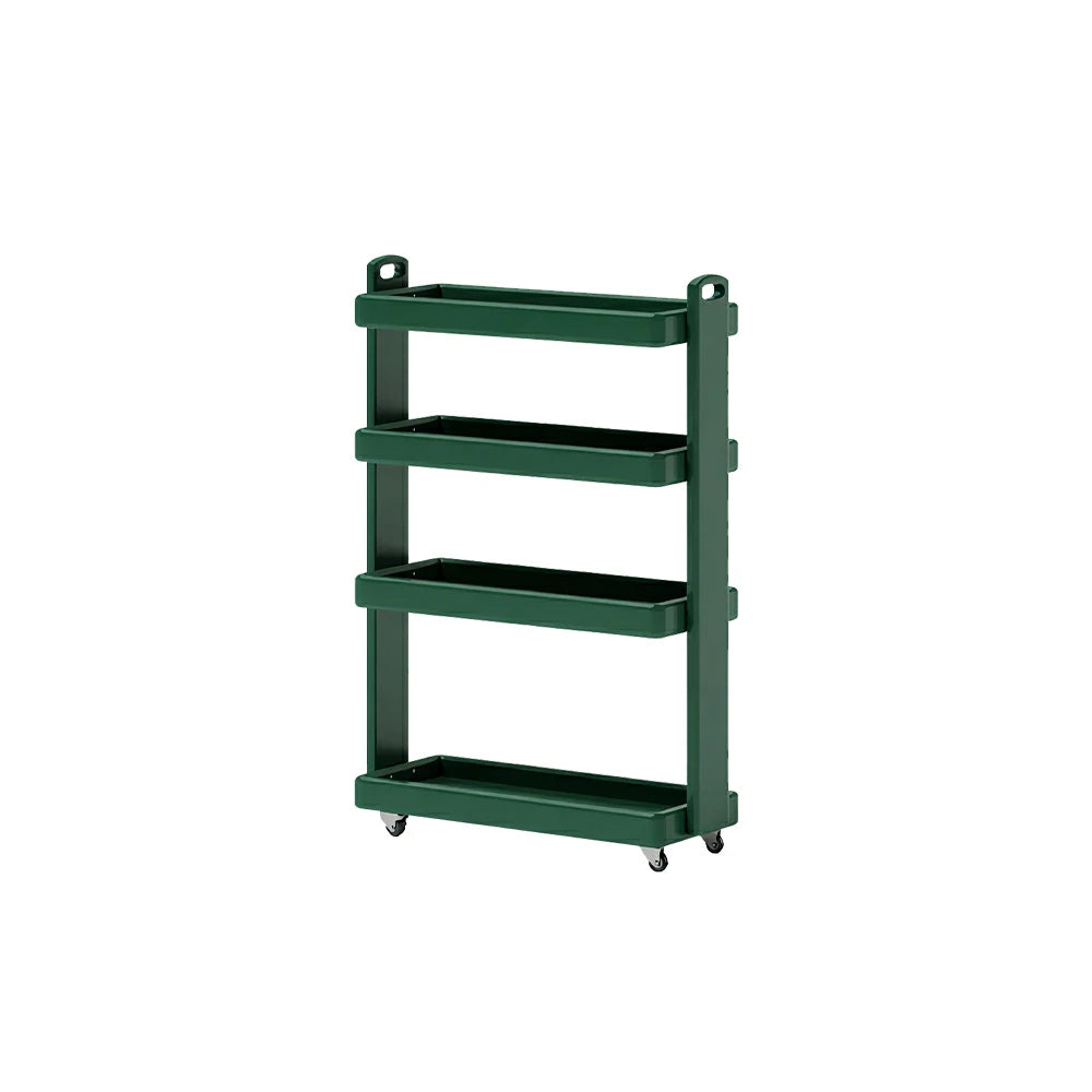 LIVARA Mobile Storage Rack Space Saving Solid Wood Shelf for Living Room Corners Kitchen & Study Areas - Green