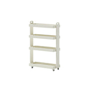 LIVARA Mobile Storage Rack Space Saving Solid Wood Shelf for Living Room Corners Kitchen & Study Areas - White