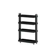LIVARA Mobile Storage Rack Space Saving Solid Wood Shelf for Living Room Corners Kitchen & Study Areas - Black