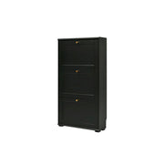 LIVARA Flip Down Shoe Cabinet Slim Space Saving Storage 55/75cm for Entryway Hallway & Bedroom - Black