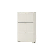 LIVARA Flip Down Shoe Cabinet Slim Space Saving Storage 55/75cm for Entryway Hallway & Bedroom - White