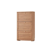 LIVARA Flip Down Shoe Cabinet Slim Space Saving Storage 55/75cm for Entryway Hallway & Bedroom - Cherry