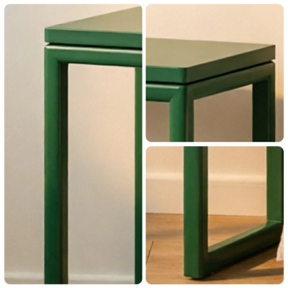 LIVARA Mobile Side Table Solid Wood Storage End Table with Hidden Casters for Living Room Bedroom & Bedside - Green