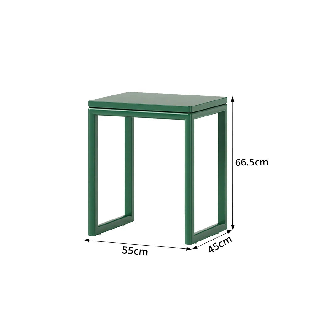 LIVARA Mobile Side Table Solid Wood Storage End Table with Hidden Casters for Living Room Bedroom & Bedside - Green