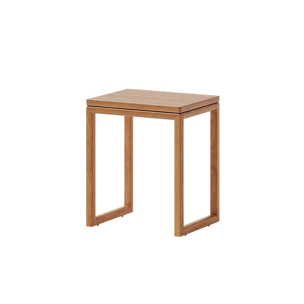 LIVARA Mobile Side Table Solid Wood Storage End Table with Hidden Casters for Living Room Bedroom & Bedside - Cherry