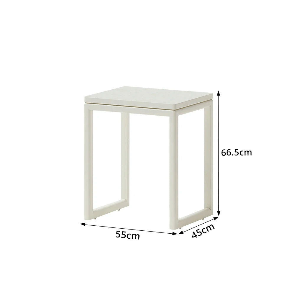 LIVARA Mobile Side Table Solid Wood Storage End Table with Hidden Casters for Living Room Bedroom & Bedside - White