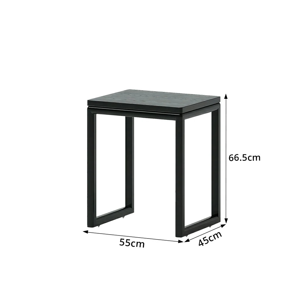 LIVARA Mobile Side Table Solid Wood Storage End Table with Hidden Casters for Living Room Bedroom & Bedside - Black