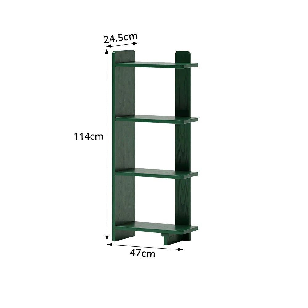 LIVARA Vertical Storage Shelf Solid Wood Multi Layer Display Rack for Living Room Study & Corner Spaces - Green