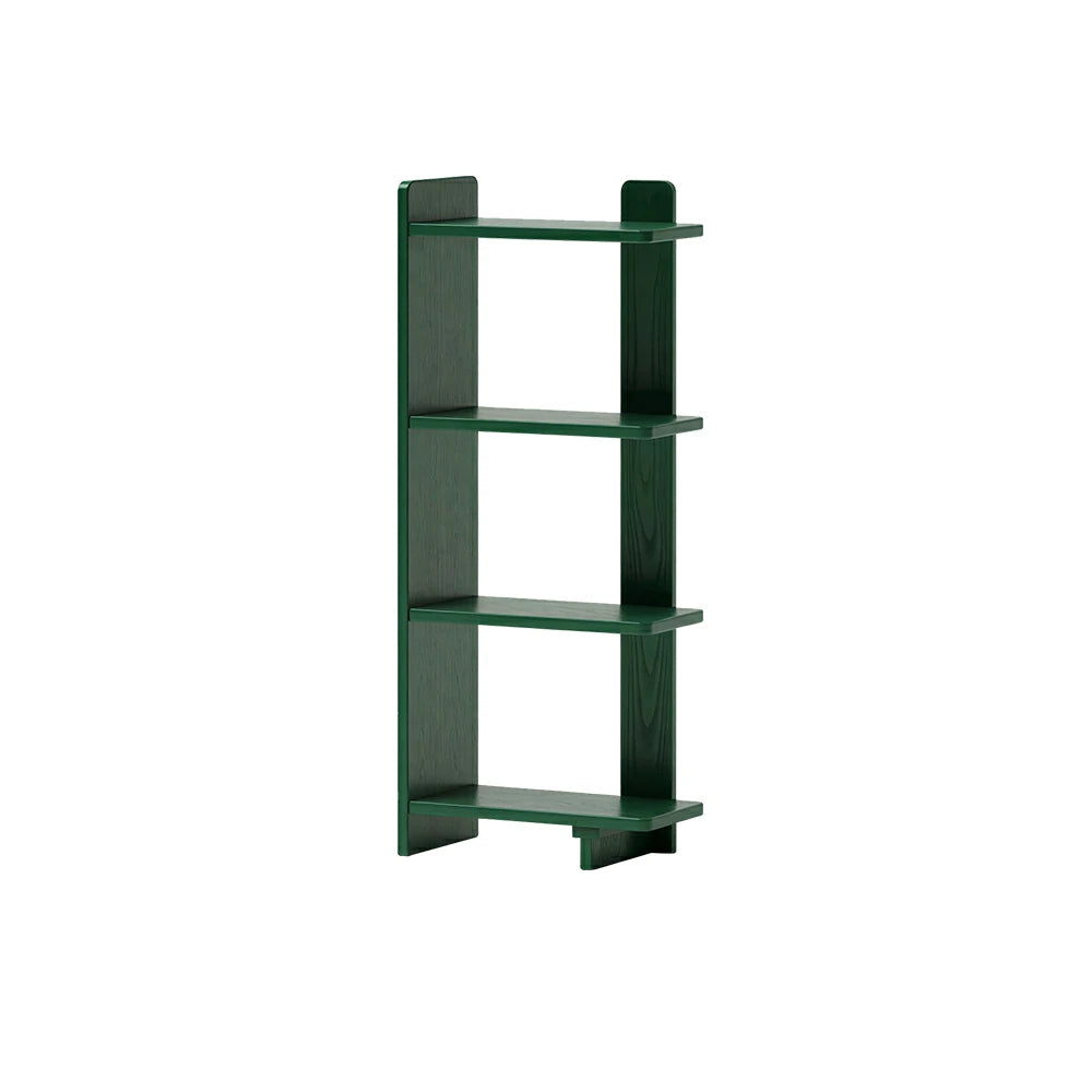 LIVARA Vertical Storage Shelf Solid Wood Multi Layer Display Rack for Living Room Study & Corner Spaces - Green