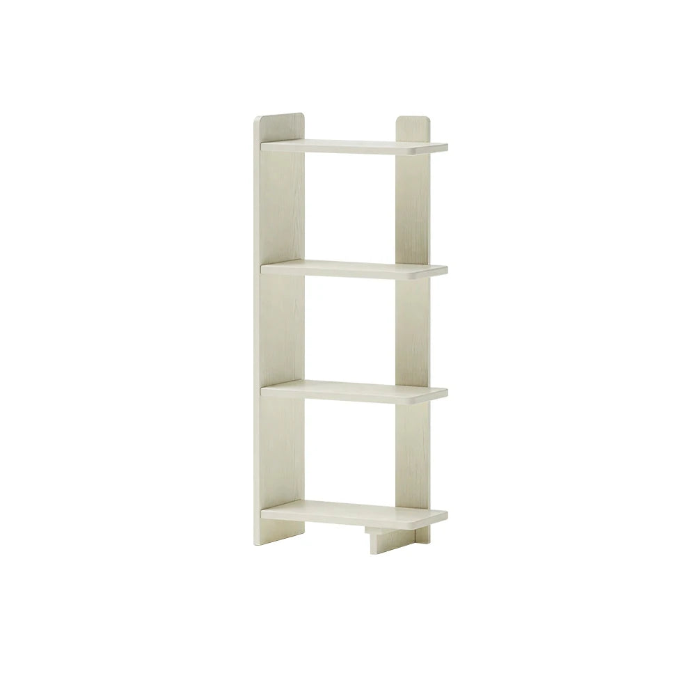 LIVARA Vertical Storage Shelf Solid Wood Multi Layer Display Rack for Living Room Study & Corner Spaces - White