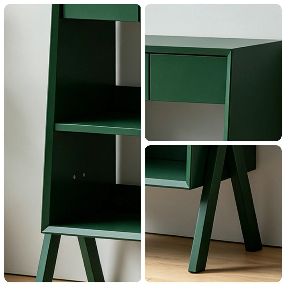 LIVARA Freestanding Bookshelf Solid Wood Multi Layer Storage Cabinet for Living Room Bedroom & Study - Green