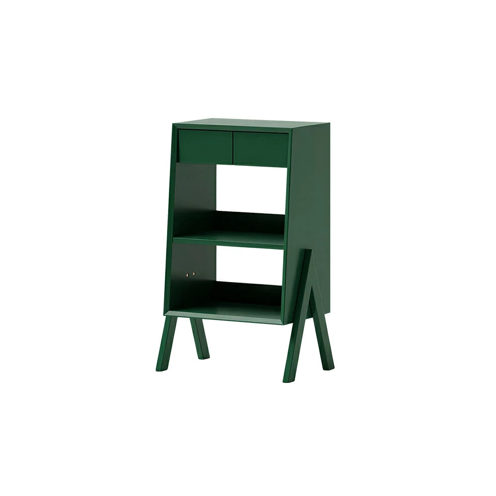 LIVARA Freestanding Bookshelf Solid Wood Multi Layer Storage Cabinet for Living Room Bedroom & Study - Green