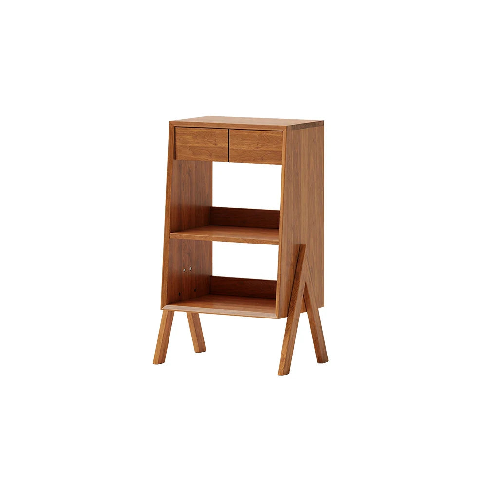 LIVARA Freestanding Bookshelf Solid Wood Multi Layer Storage Cabinet for Living Room Bedroom & Study - Cherry