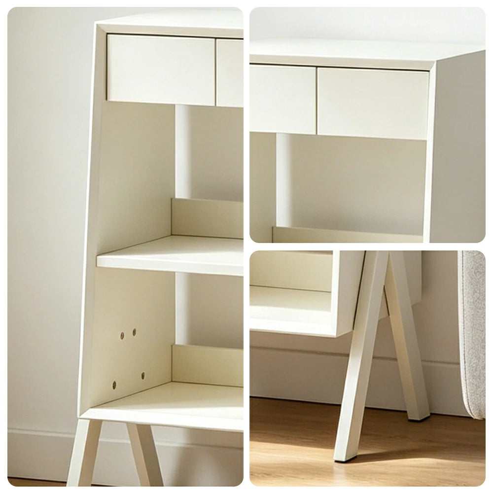LIVARA Freestanding Bookshelf Solid Wood Multi Layer Storage Cabinet for Living Room Bedroom & Study - White