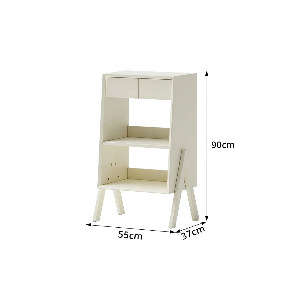 LIVARA Freestanding Bookshelf Solid Wood Multi Layer Storage Cabinet for Living Room Bedroom & Study - White
