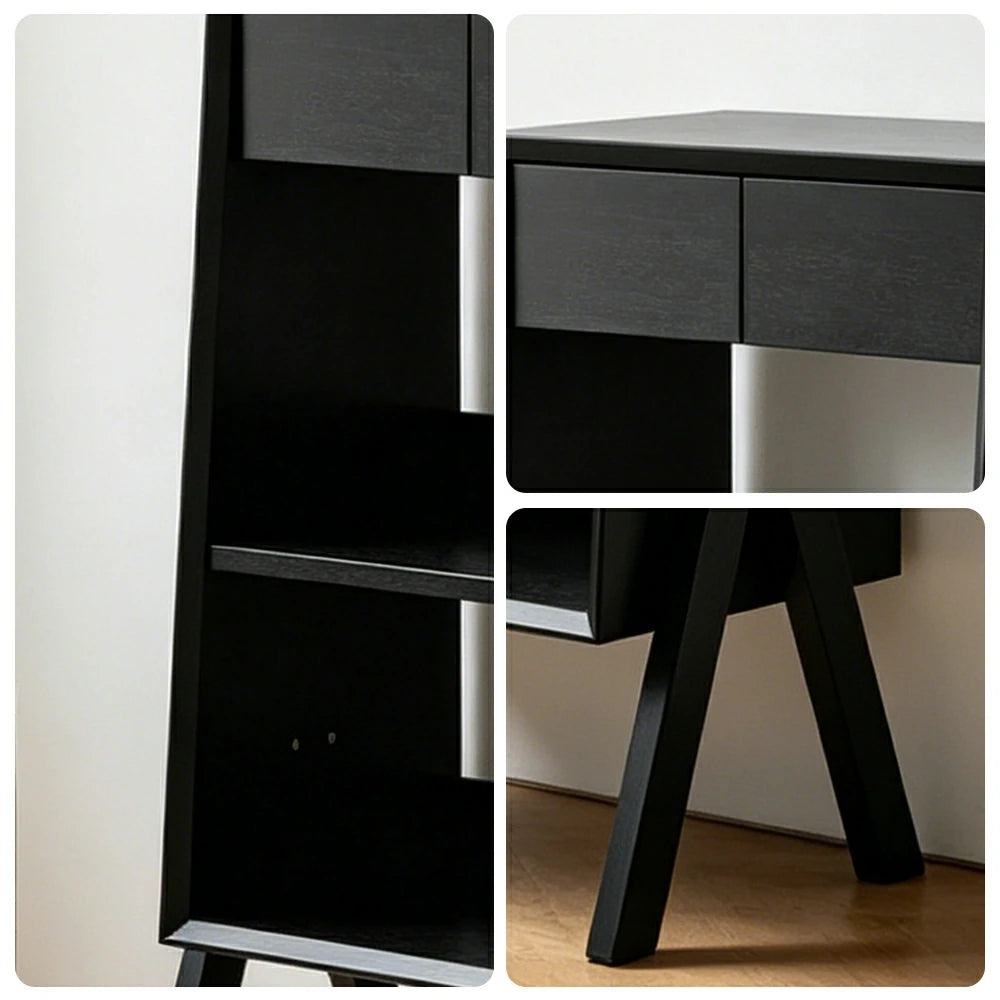 LIVARA Freestanding Bookshelf Solid Wood Multi Layer Storage Cabinet for Living Room Bedroom & Study - Black