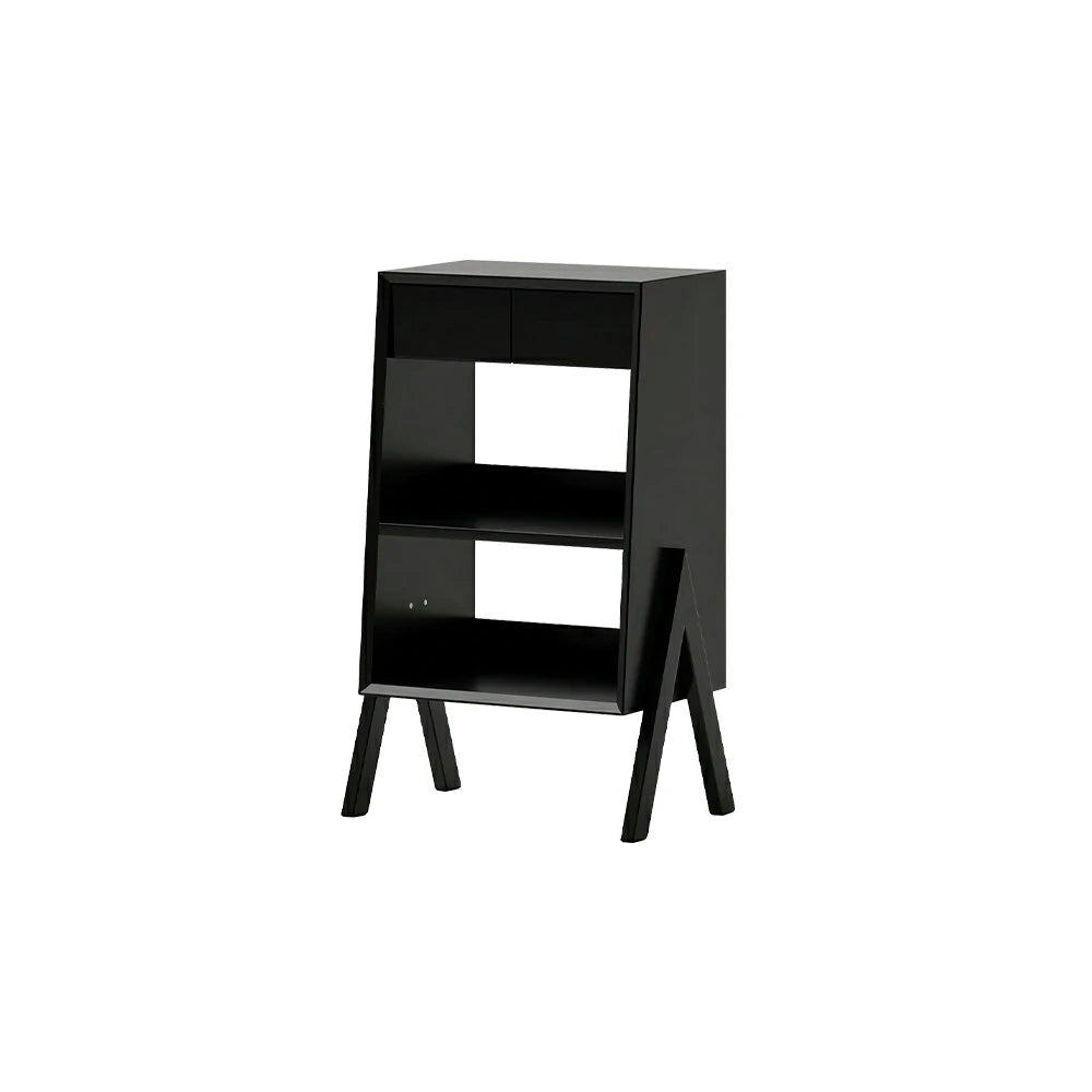 LIVARA Freestanding Bookshelf Solid Wood Multi Layer Storage Cabinet for Living Room Bedroom & Study - Black