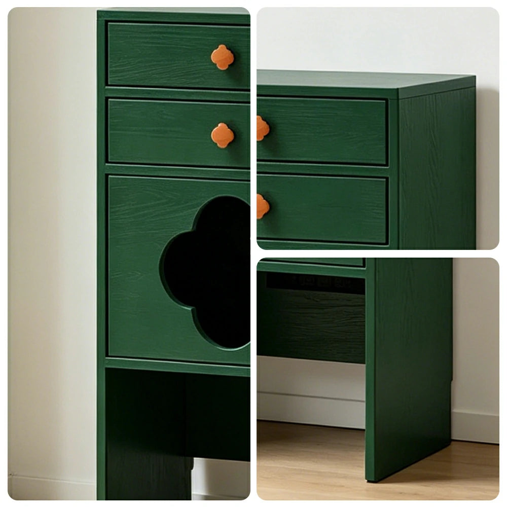 LIVARA Cat Storage Cabinet Built in Cat Rest Area with Drawers for Small Homes & Pet Friendly Spaces - Green