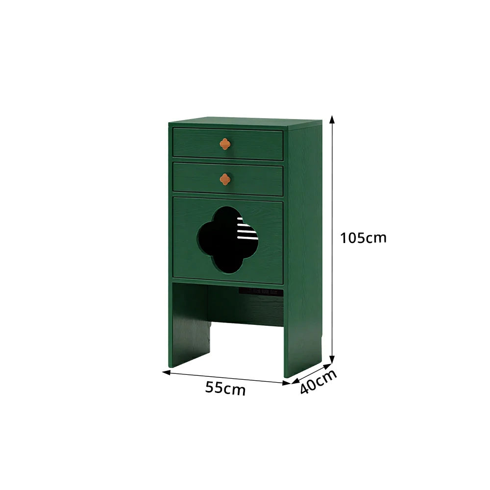 LIVARA Cat Storage Cabinet Built in Cat Rest Area with Drawers for Small Homes & Pet Friendly Spaces - Green