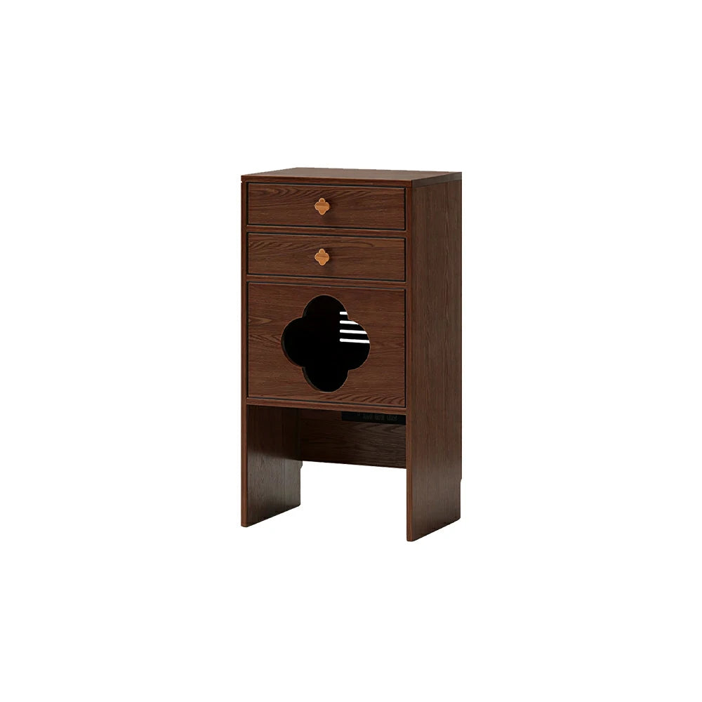 LIVARA Cat Storage Cabinet Built in Cat Rest Area with Drawers for Small Homes & Pet Friendly Spaces - Walnut