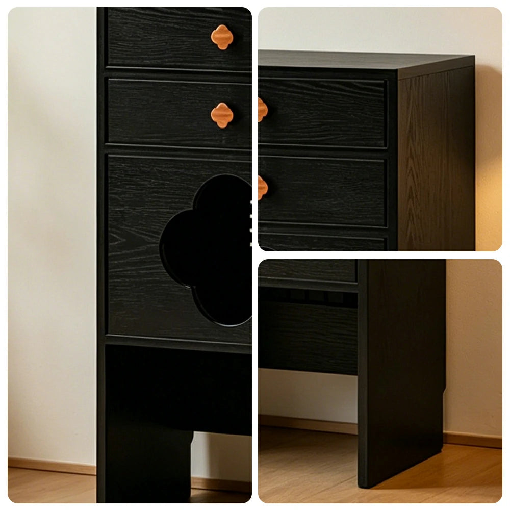 LIVARA Cat Storage Cabinet Built in Cat Rest Area with Drawers for Small Homes & Pet Friendly Spaces - Black