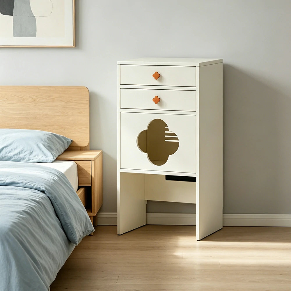 LIVARA Cat Storage Cabinet Built in Cat Rest Area with Drawers for Small Homes & Pet Friendly Spaces - White