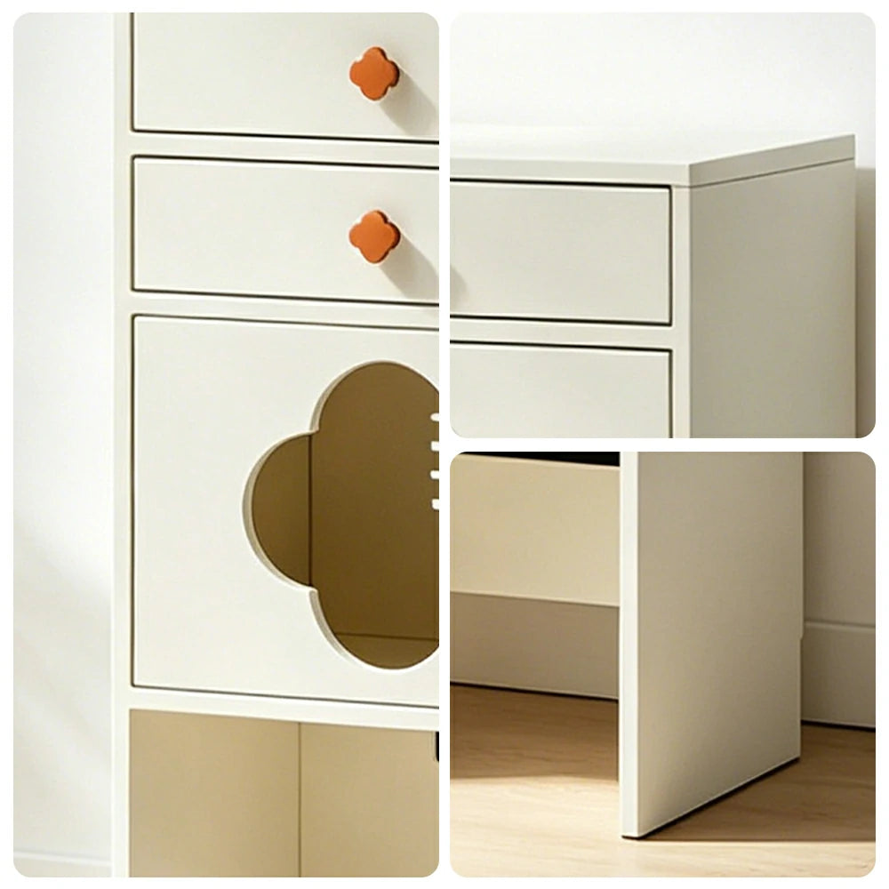 LIVARA Cat Storage Cabinet Built in Cat Rest Area with Drawers for Small Homes & Pet Friendly Spaces - White