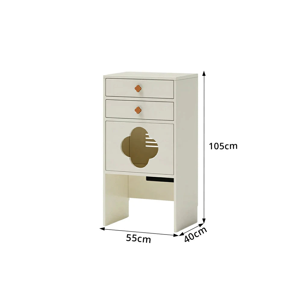 LIVARA Cat Storage Cabinet Built in Cat Rest Area with Drawers for Small Homes & Pet Friendly Spaces - White