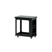 LIVARA Foldable Side Table Solid Wood Mobile Storage Desk for Living Room Bedroom & Small Spaces - Black