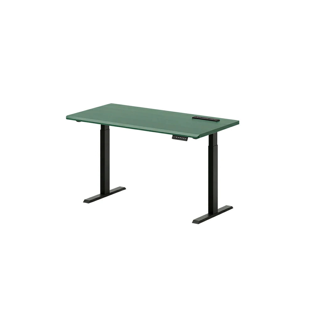 LIVARA Electric Standing Desk 140/160cm Solid Wood Height Adjustable Gaming & Office Table for Study Bedroom & Workspace - Green