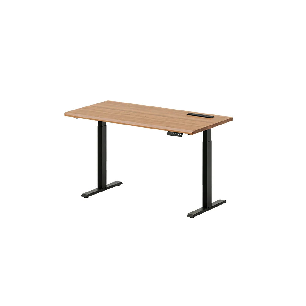 LIVARA Electric Standing Desk 140/160cm Solid Wood Height Adjustable Gaming & Office Table for Study Bedroom & Workspace - Cherry