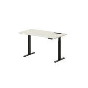 LIVARA Electric Standing Desk 140/160cm Solid Wood Height Adjustable Gaming & Office Table for Study Bedroom & Workspace - White
