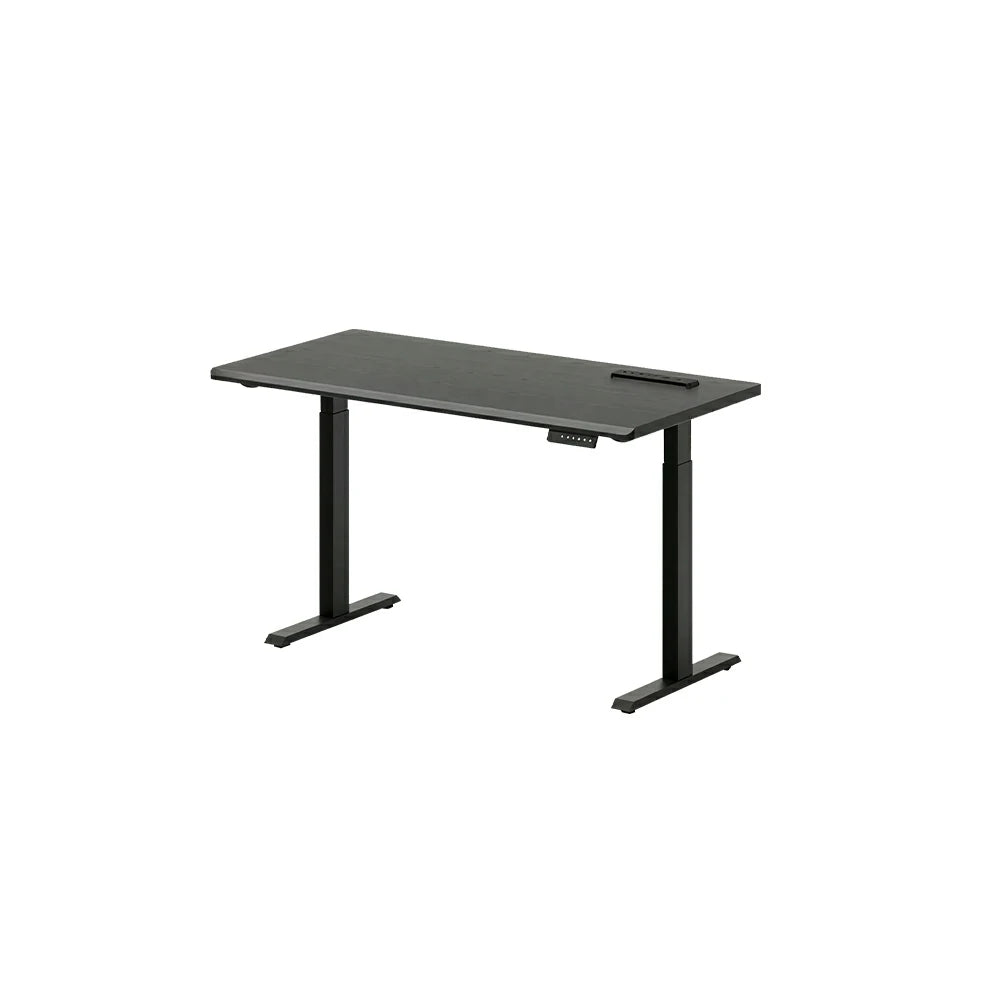 LIVARA Electric Standing Desk 140/160cm Solid Wood Height Adjustable Gaming & Office Table for Study Bedroom & Workspace - Black