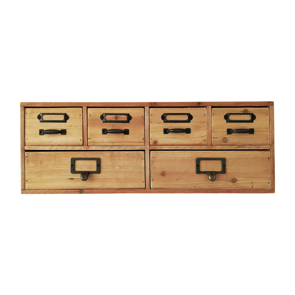 LIVARA Solid Wood Jewelry Storage Box Organizer for Bedroom Vanity Desktop - Natural Wood