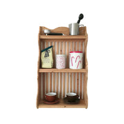 LIVARA Solid Wood Kitchen Shelf Organizer for Countertop Storage Display - Natural Wood