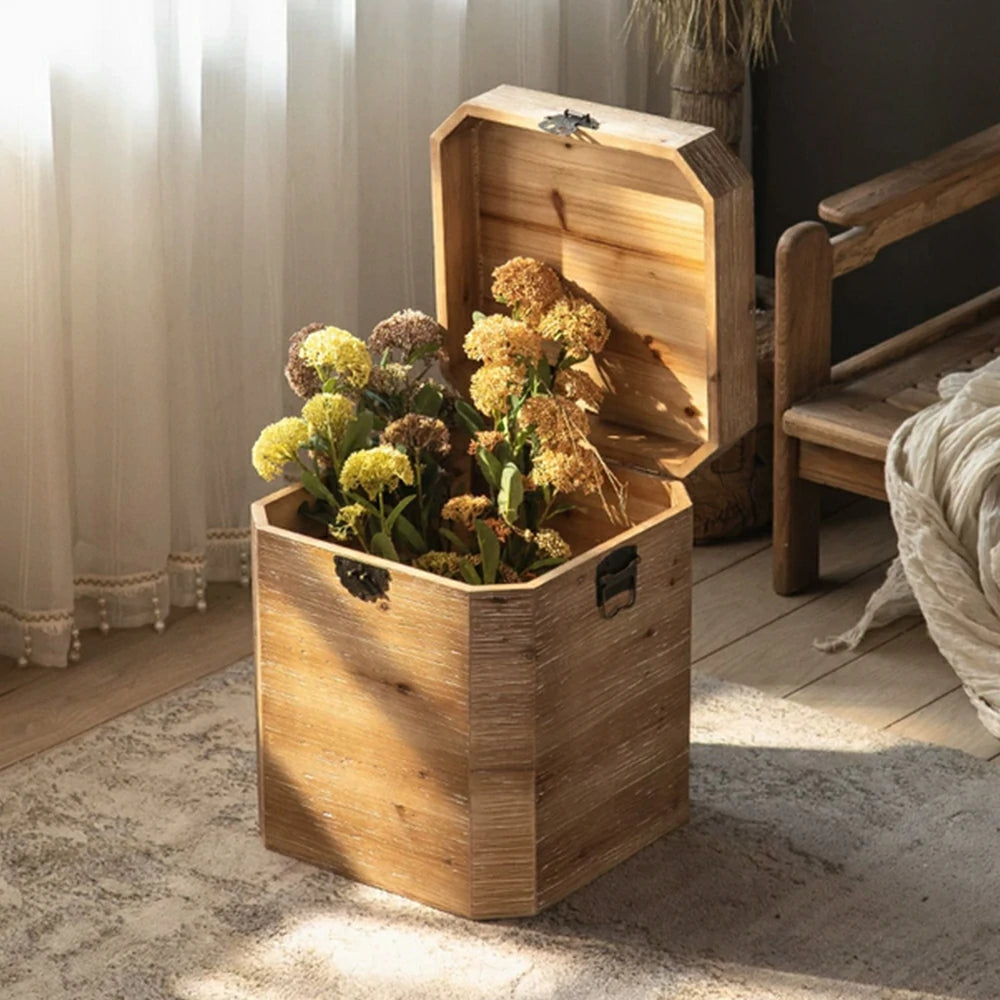 LIVARA 125cm Coffee Table with Storage - Solid Wood Living Room Centre Table - Natural Wood