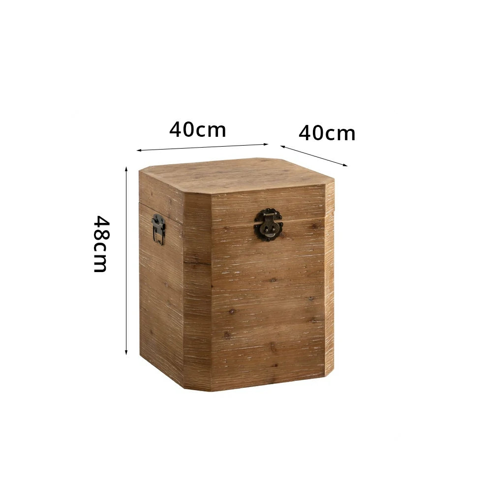 LIVARA 125cm Coffee Table with Storage - Solid Wood Living Room Centre Table - Natural Wood
