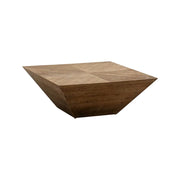 LIVARA Rustic Distressed Square Coffee Table - Solid Wood Living Room Centre Table - Vintage Wood