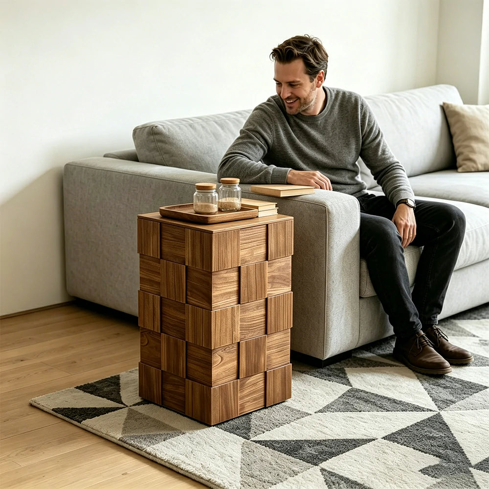 LIVARA  Storage Cabinet - Solid Wood Organizer for Living Room Bedroom - Vintage Wood