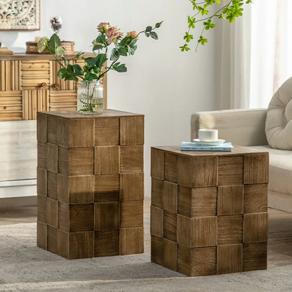 LIVARA  Storage Cabinet - Solid Wood Organizer for Living Room Bedroom - Vintage Wood