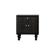 LIVARA Vintage Distressed Bedside Table - Solid Wood Bedroom Nightstand - Vintage Wood