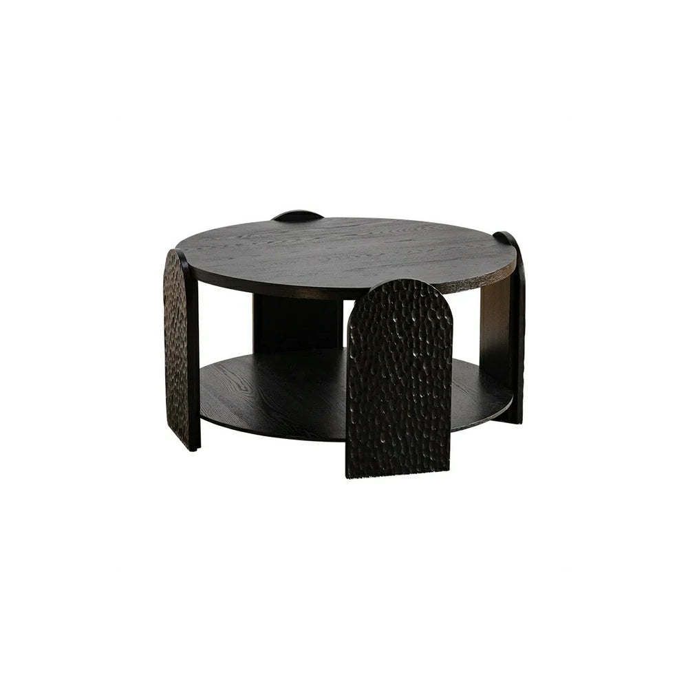 LIVARA  Wabi-Sabi Sofa Side Table - Solid Wood Accent Table for Living Room - Vintage Wood