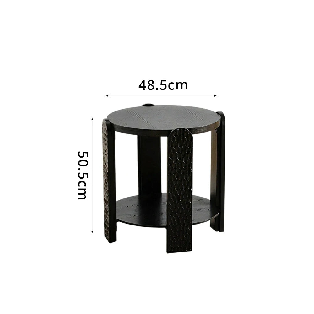 LIVARA Wabi-Sabi Sofa Side Table - Solid Wood Accent Table for Living Room - Vintage Wood