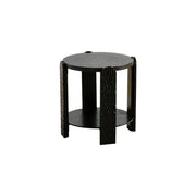 LIVARA Wabi-Sabi Sofa Side Table - Solid Wood Accent Table for Living Room - Vintage Wood