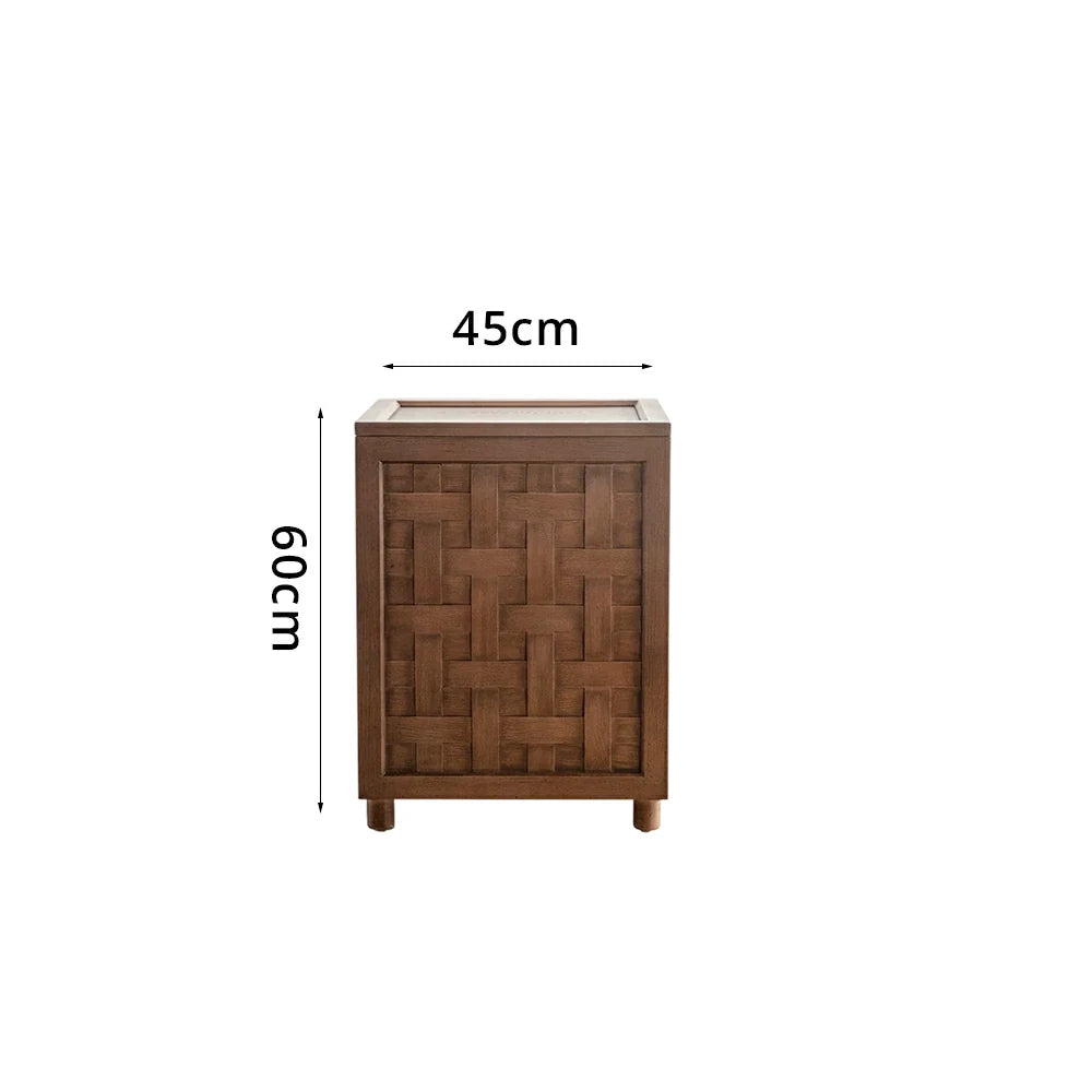 LIVARA  Sofa Side Table - Solid Wood Accent Table for Living Room - Vintage Wood