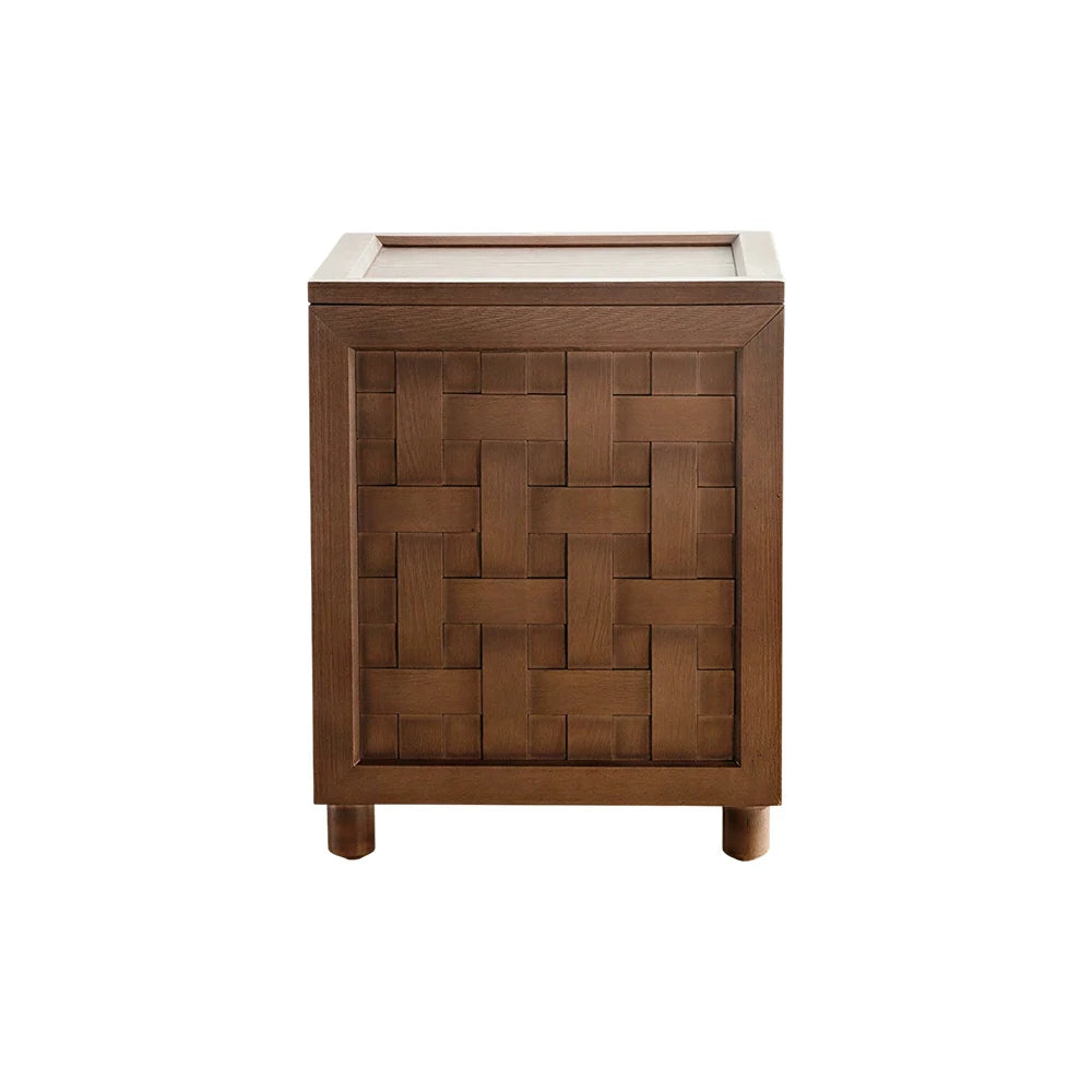 LIVARA  Sofa Side Table - Solid Wood Accent Table for Living Room - Vintage Wood